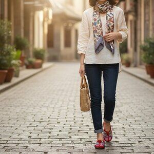 Embroidered Backless Flats | Artistic Chinese-Inspired Design | Statement Mule